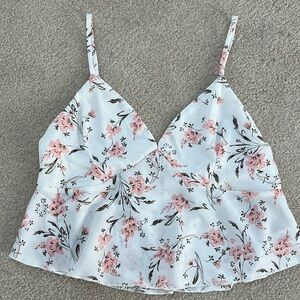 FLORAL, flowy, cropped tank